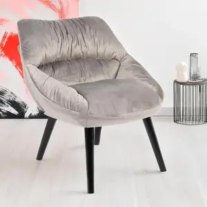MENZZO Fauteuil moderne et confortable patrick velours gris Patrick