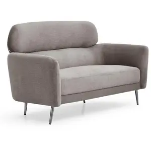 Canapé 2 places moderne avec haut dossier damigal tissu doux gris pas cher