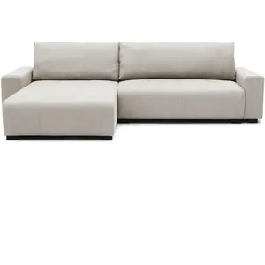 MENZZO Canapé d'angle convertible élégant malone tissu beige Malone pas cher