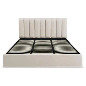 MENZZO Lit Coffre Songe + Sommier Tissu Beige 180cm pas cher