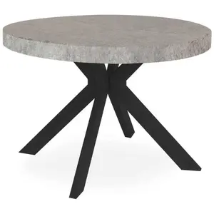 Table Ronde Scandinave MARTHA 120cm Noire MDF - Happy Garden 4 Places