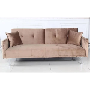 MENZZO Canapé convertible clic-clac 3 places Carla Velours Taupe