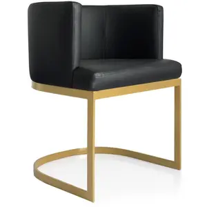 Comparateur de prix : 3S. x Home Chaise / Fauteuil Noellie Simili P.U. Noir pieds Or