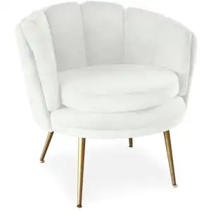Comparateur de prix : MENZZO Fauteuil arrondi Brenda Velours Blanc