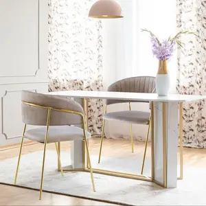 MENZZO Lot de 4 chaises tabata velours taupe