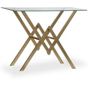 MENZZO Console Murviel en Verre et Pieds Or