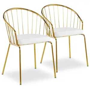 Comparateur de prix : MENZZO 3S. x Home Lot De 2 Chaises/Fauteuils EVENTILLE Simili Blanc