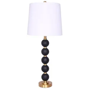 3S. x Home Lampe De Table MEDAVY Métal Noir Et Blanc pas cher
