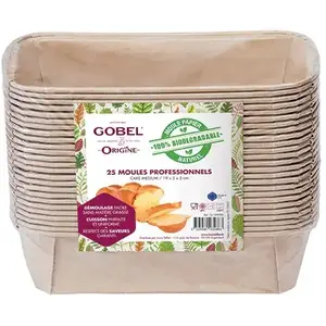 Comparateur de prix : Gobel Pack De 25 Moules Cake En Papier Médium 19 X 5 X 5 Cm Gobel