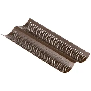 Plaque perforée 2 baguettes marron - Gobel - Marron - Acier pas cher