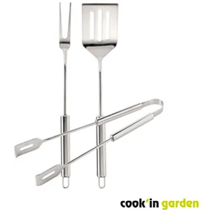 Set pince + fourchette + spatule inox COOK'IN GARDEN pas cher