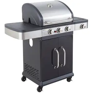 Barbecue a gaz - cook'in garden - fidgi 3 - 3 brûleurs + side - noir