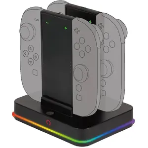 KONIX Station de Recharge Joy-Con RGB Nintendo Switch - Dock 4 Manettes pas cher