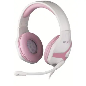 Konix Geek Girl Crystal Casque Avec fil Arceau Jouer Rose, Blanc pas cher