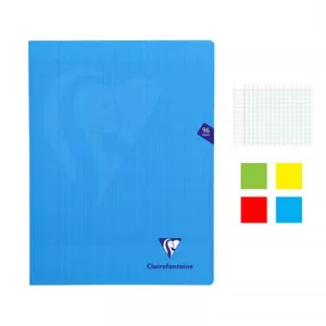 Clairefontaine Lot de 4 cahiers - 24x32(cm) - Grands carreaux - 96 pages - couverture... pas cher
