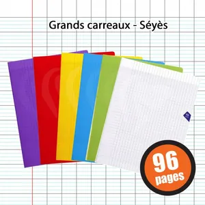 Lot de 6 cahiers - 17x22(cm) - Grands carreaux - 96 pages - couverture en polypro - sans spirale - Clairefontaine - Mimesys pas cher