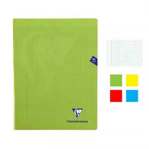 Clairefontaine Lot de 4 cahiers - A4 (21x29,7cm) - Grands carreaux - 96 pages - couve... pas cher