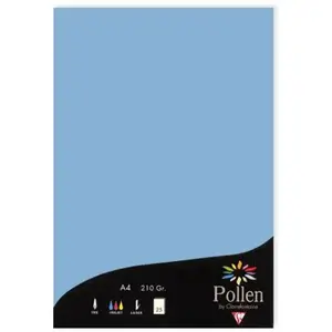 Clairefontaine Pollen - 25 feuilles papier A4 210 g - Bleu lavande