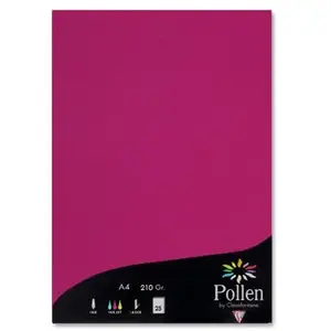 Clairefontaine Pollen - 25 feuilles papier A4 210 g - Framboise