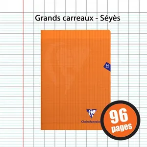 Cahier - CLAIREFONTAINE - MIMESYS - 96 pages - 90g - Seyès - Orange