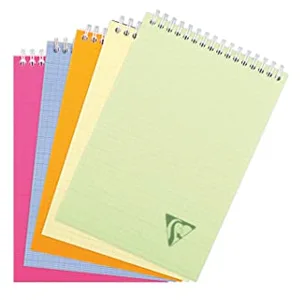 ClaireFontaine Linicolor Bloc Reliure Intégrale A5 160p Micro-Perforées 5x5 Ass. Lot De 5