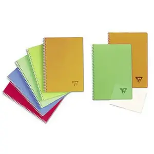 Clairefontaine Cahier spirales grand carreaux A4 100p linicolor pas cher