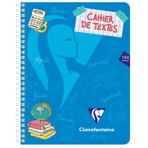 Comparateur de prix : Clairefontaine Cahier de texte 17 x 22 cm grands carreaux Séyès 144 pages Mimesys