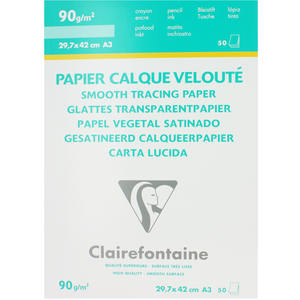 Clairefontaine Papier calque supérieur bloc de 50 feuilles 90g pas cher