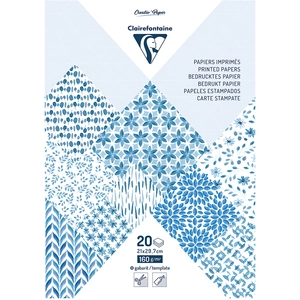Comparateur de prix : Clairefontaine Papier imprimé A4 21 x 29.7 cm Bloc de 20 feuilles Shibori Floral