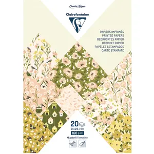 Clairefontaine Papier imprimé A4 21 x 29.7 cm Bloc de 20 feuilles Printemps pas cher