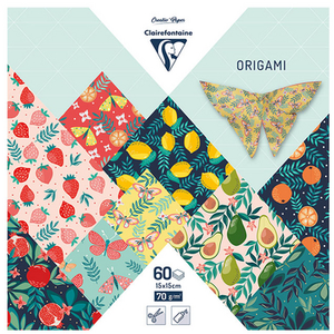 Comparateur de prix : Clairefontaine Papier origami Jardin fruité 60 feuilles 15 x 15 cm