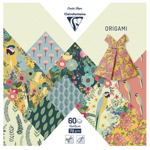 Comparateur de prix : Pochette Origami - Clairefontaine - Kiribati - 60 Feuilles - 15x15 cm - Papier 70g