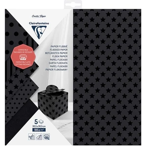 Comparateur de prix : Clairefontaine Papier Floqué 185 g 5 pcs 30,5 x 30,5 cm Noir