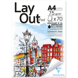 Comparateur de prix : Bloc Dessin Layout Pad A4 - 75G - 70 Feuilles - Clairefontaine