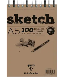 Clairefontaine Bloc croquis SKETCH, format A5, brun () pas cher