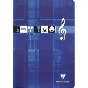 Clairefontaine Cahier musique 21x29,7 96 pages couverture bleue pas cher