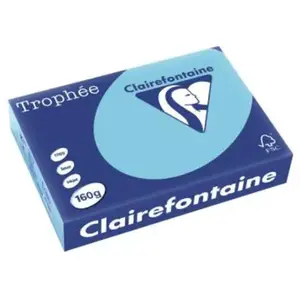 Papier - CLAIREFONTAINE - Trophée A4 - 160g - Couleur Bleu alizé - 250 feuilles pas cher