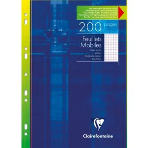 Etui de 200 feuillets mobiles Clairefontaine 21 x 29,7 cm Blanc pas cher