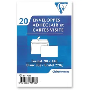 ClaireFontaine Enveloppe Adhéclair 9 X 14 Cm + Carte 20 PcsVendu paramazon