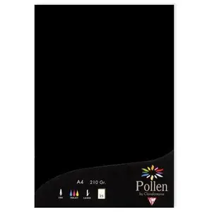 Comparateur de prix : Clairefontaine Pollen - 25 feuilles papier A4 210 g - Noir