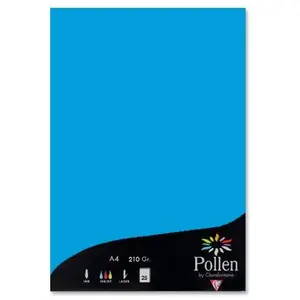 Comparateur de prix : Clairefontaine Etui de 25 feuilles Pollen A4 Bleu Turquoise 210g