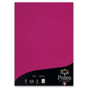 Clairefontaine Pollen - 50 feuilles papier A4 120 g - Framboise