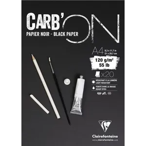 Comparateur de prix : Bloc de 20 feuilles A4 Clairefontaine Carb ON Noir