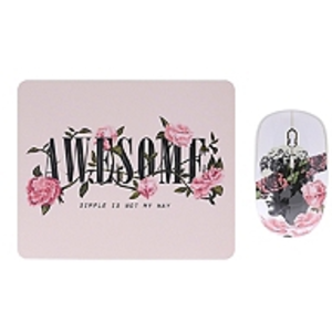 T'nB Bundle souris sans fil + tapis Awesome Exclusiv Blanc et rose pas cher