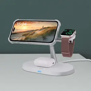 Comparateur de prix : Chargeur pour téléphone mobile Tnb Station de charge sans fil 3 en 1 - blanc