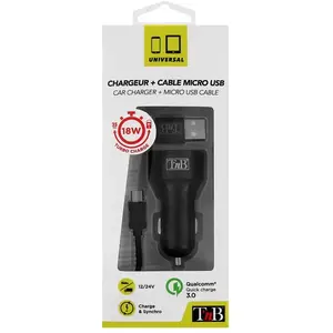 Comparateur de prix : Chargeur Allume Cigare Qc3.0 + Câble Micro Usb - Coloris Noir - T'nb