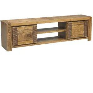 Bois & Chiffons - Meuble Tv bois strié 2P 2N Acacia Verone Marron - 18... pas cher