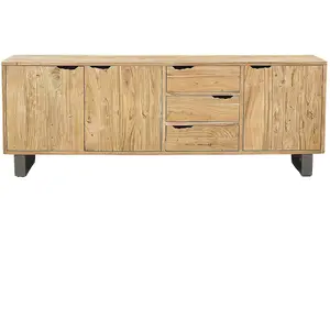 Bois et Chiffons - Grand buffet bois acacia forest brut - 220x45x80 cm... pas cher