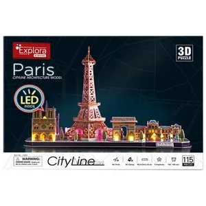 Comparateur de prix : EXPLORA Maquette 3D monuments de Paris 50cm - Lumineux LED 115 pièces  