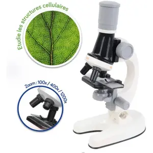 Explora Microscope Blanc - 3 Types De Grossissement- Outils Inclus pas cher